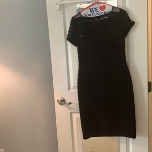 Adrianna Papell bandage illusion dress.